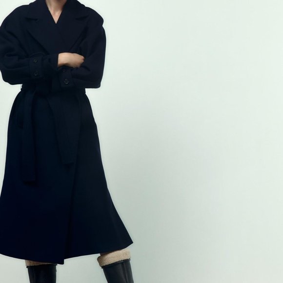 ZARA SHEARLING LINED MID-CALF LEATHER BOOTS- US 8, EU 39 / NEW - Picture 6 of 7